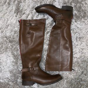 Steve Madden brown leather upper boots
